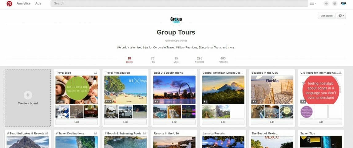Group Tours Pinterest