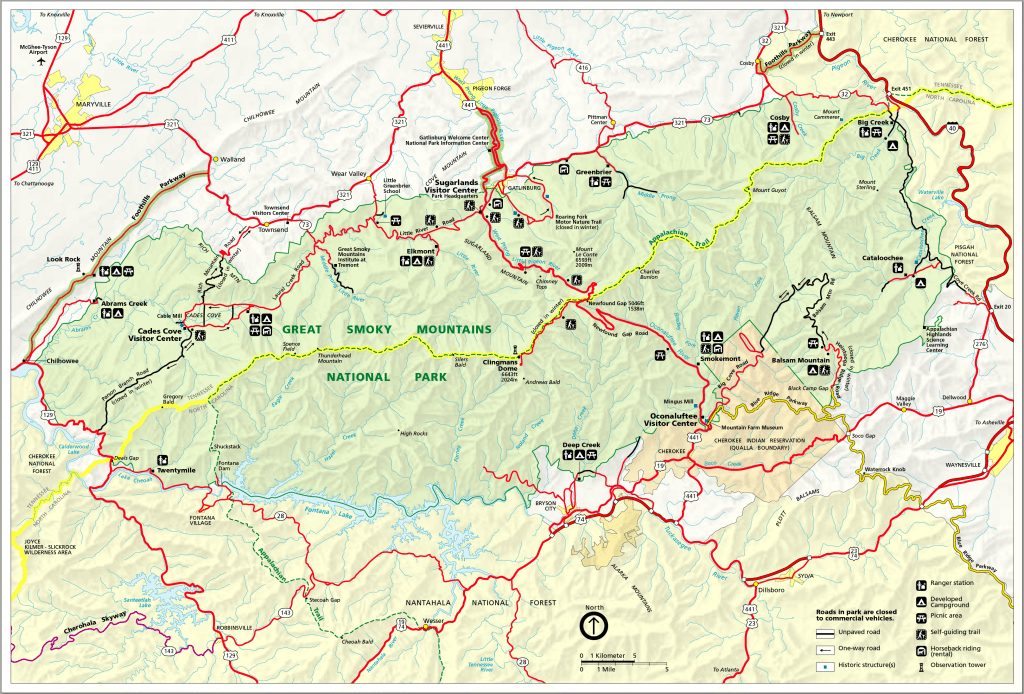 map_of_great_smoky_mountains_national_park