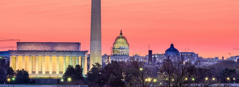 Washington DC, USA skyline.