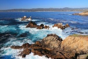 California, United States - Point Lobos State Reserve. Pacific coast view with Carmel Bay.