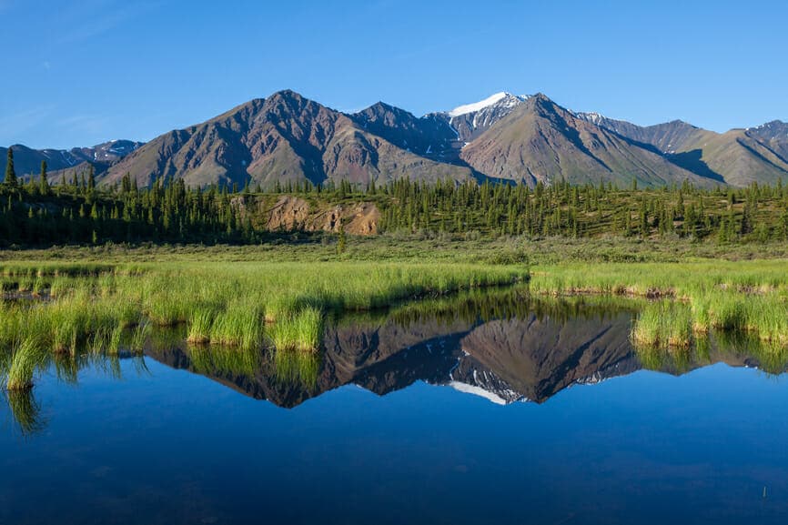 Mckinley reflection on the lake in Alaska Stockfresh